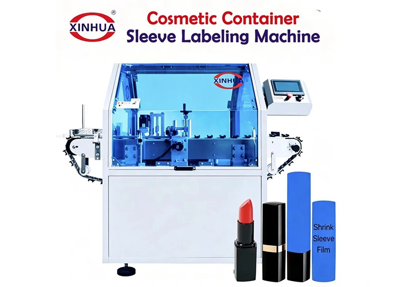 Cosmetic Container Sleeve Labeling Machine